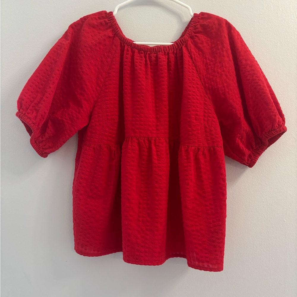 Old Navy Red Babydoll Blouse Top Womens Size Small